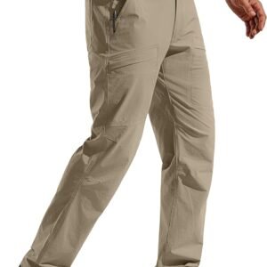 FREE SOLDIER Men's Outdoor Cargo Hiking Pants with Belt | Lightweight Waterproof Quick Dry Tactical Pants Nylon Spandex, 6 Pockets, 4-Way Stretch, UPF 50+, for Work Fishing