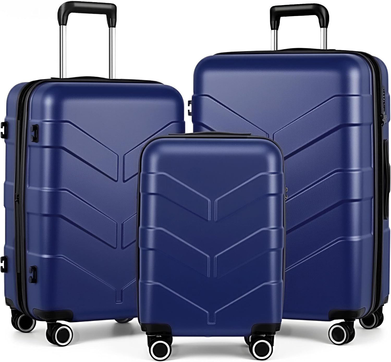 TILYMOL Expandable Luggage Sets 3 Piece, Hardside Suitcase Set with TSA | Lightweight Travel Luggage with Spinner Wheel, Scratch-Resistant Suitcase for Men and Women, Blue
