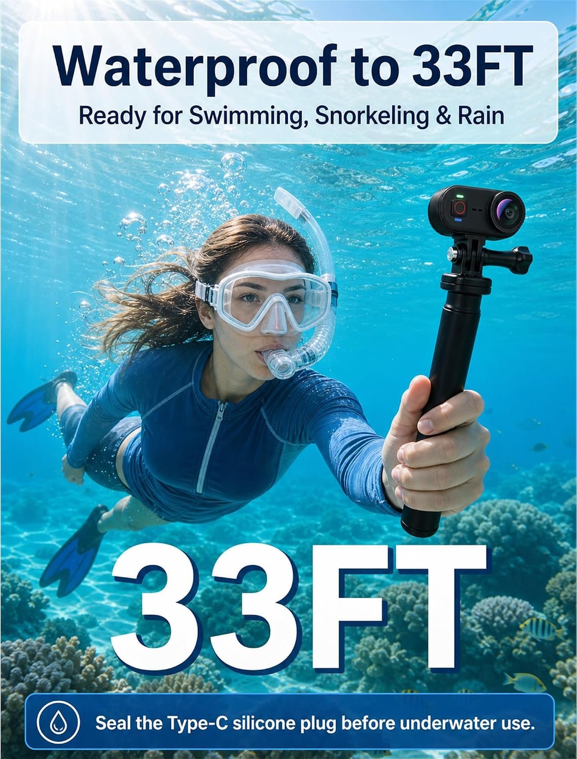 4K Waterproof Mini Action Camera, 64GB WiFi POV Video Wearable Body Camera | Magnetic pendant, clip mount, charging base, hands-free POV recording for motorcycle, hiking and sports - Image 5