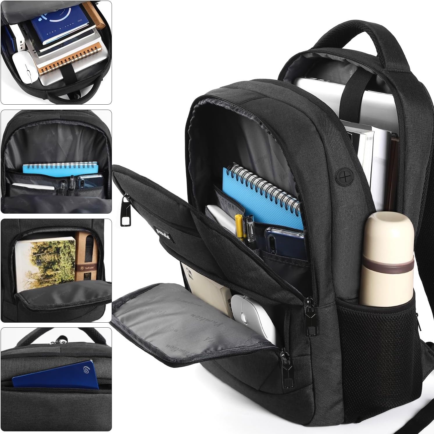 Paude Backpack for Men and Women,School Backpack for Teens,15.6 inch Laptop Backpack with USB Charging port for Business College Travel - Image 3