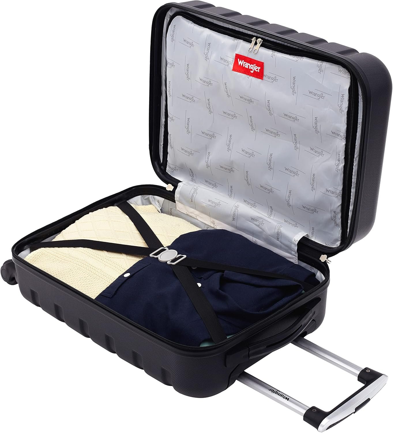 Wrangler 20" Hardside Spinner Carry-On Luggage, Black - Image 4