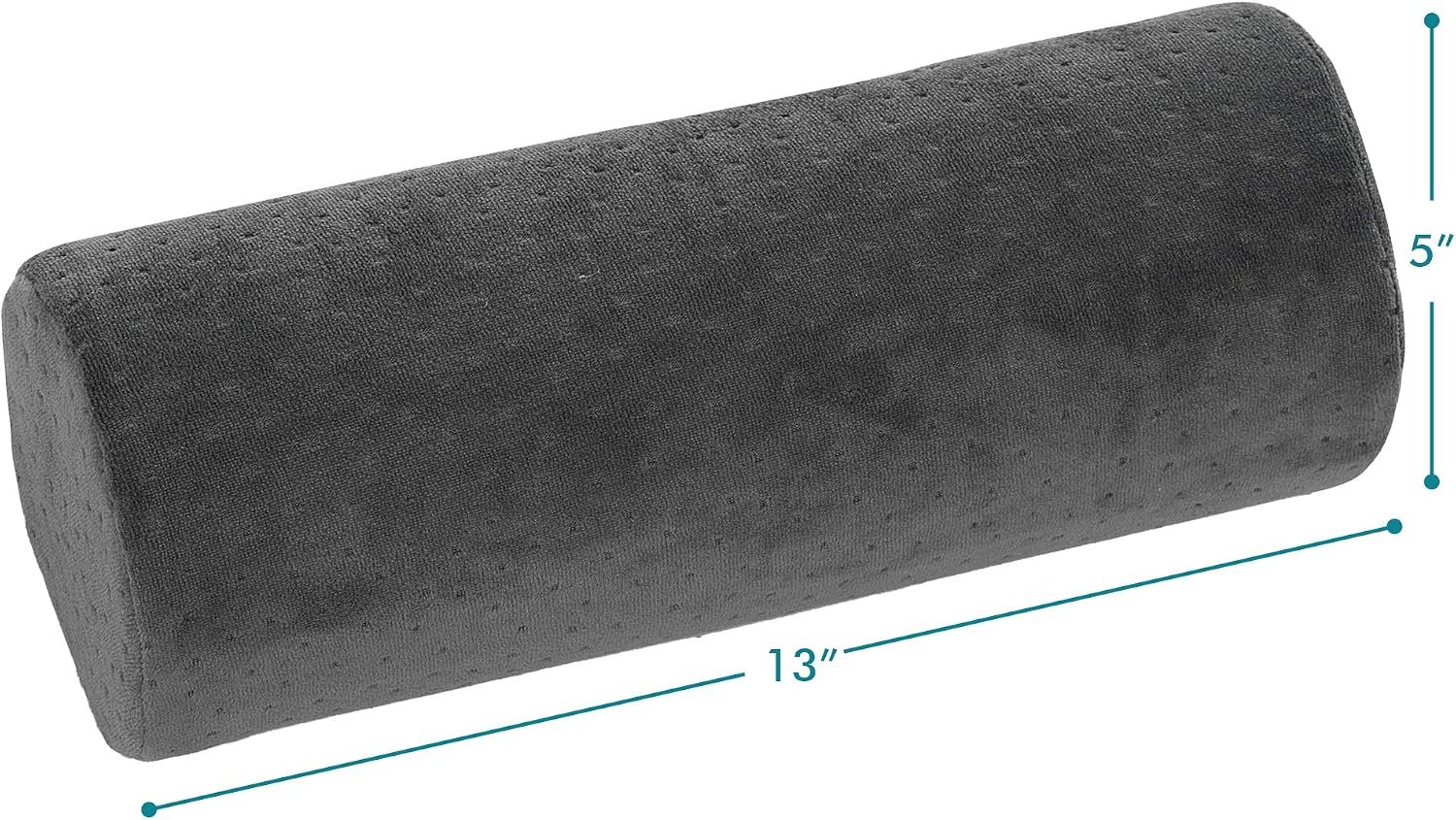 AllSett Health Round Cervical Roll Cylinder Bolster Pillow with Removable Washable Cover, Ergonomically Designed for Head, Neck, Back, and Legs, Grey | 13"X 5" - Image 6