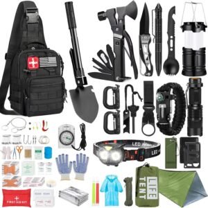 Survival Kit, 294 Pcs Survival Gear Emergency Supplies First Aid Kit | Emergency Survival Kit Camping Essentials Hiking Gear Bug Out Bag, Gifts for Men Dad