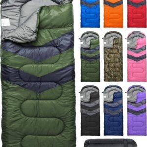 MalloMe Sleeping Bags for Adults Cold Weather & Warm - Backpacking Camping Sleeping Bag for Kids, Girls, Boys - Lightweight Camping Essentials Gear Accessories Hiking Sleep Must Haves Single & Double