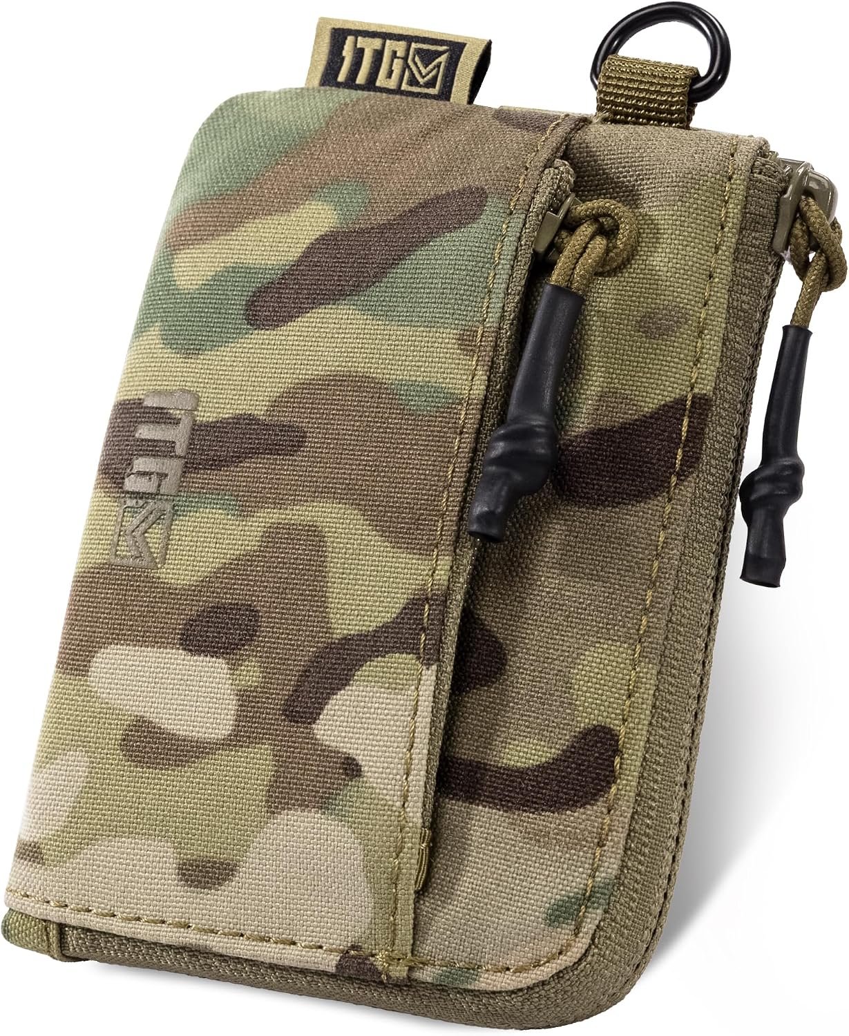 Coin Purse, 500D NYLON Small Coin Pouch for Men, Zipper Coin Pouch | Features ID card holder, compact money pouch design in simple style. Portable zipper wallet for men's daily EDC storage