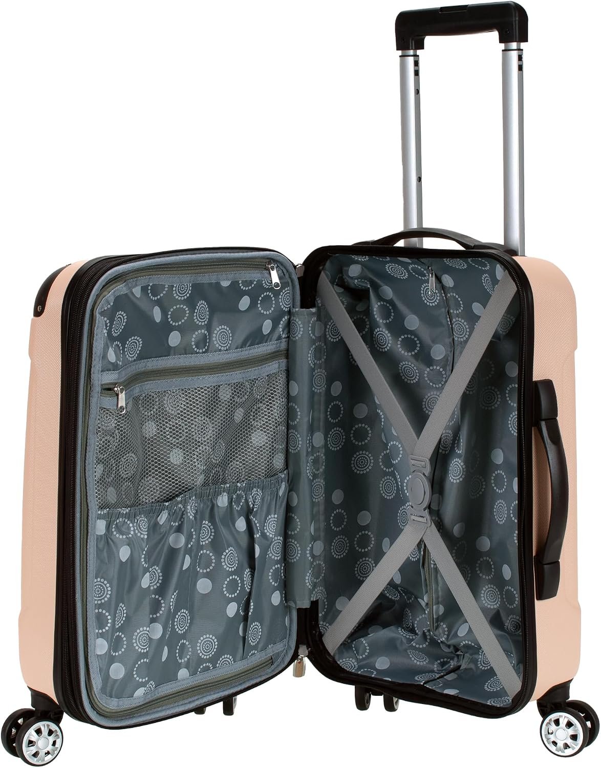 Rockland London Hardside Spinner Wheel Luggage, Champagne, Carry-On 20-Inch, 22"X13. 5"x10" (with wheels) - Image 8