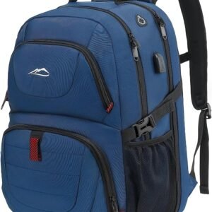 ProEtrade Travel Backpack, Extra Large Laptop Backpack Business Anti Theft TSA Approved College Work Computer Bag Fits 17 Inch Laptop with USB Charging Port for Women Men(Blue)