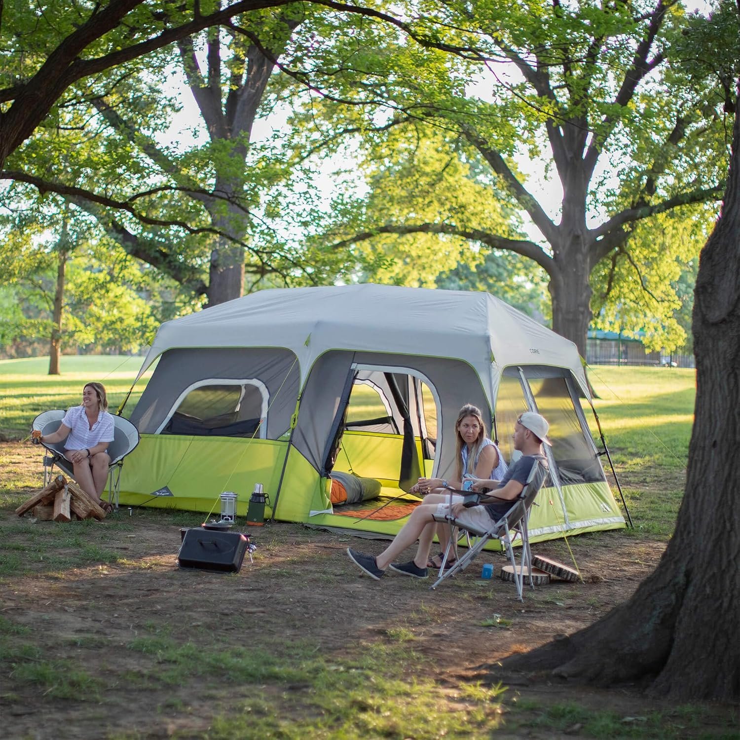 Core 9 Person Instant Cabin Tent - 14' x 9', Green (40008) - Image 3