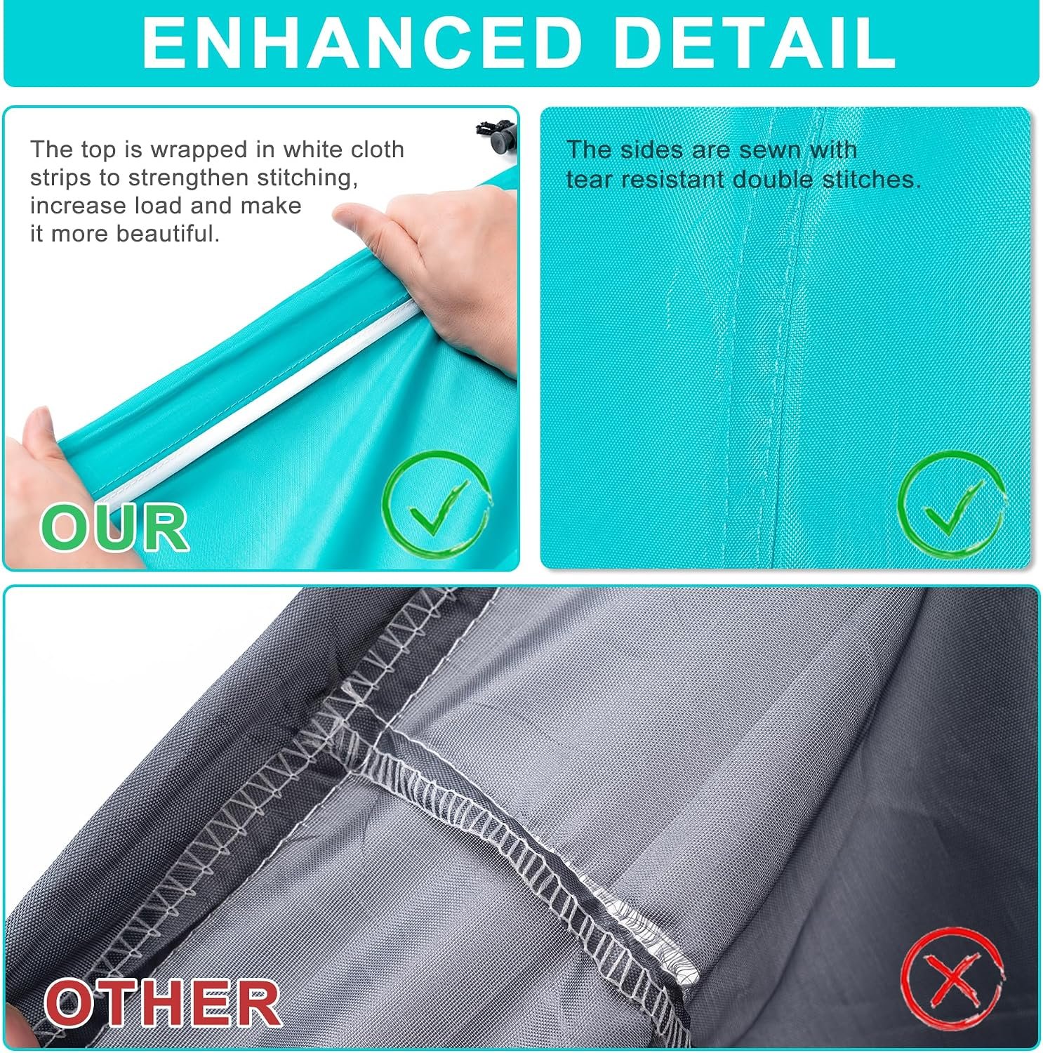 2 Pack XL Travel Laundry Bag, Machine Washable Dirty Clothes Organizer with Drawstring,Large Enough to Hold 4 Loads of Laundry, Easy Fit a Laundry Hamper or Basket Travel Essentials 24" x 36" | Ultra Large Capacity - Image 2