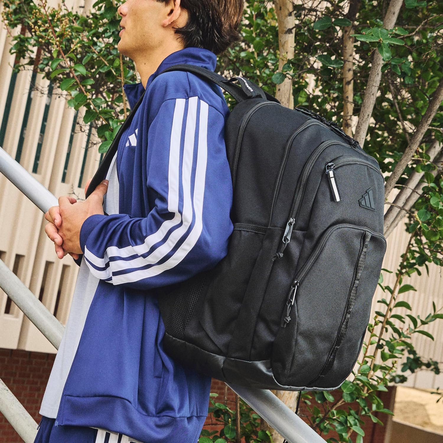 adidas Prime School Backpack 37L | Padded 17-In. Laptop Sleeve, Water-Bottle Pockets, LoadSpring Carry, Rolls With Your Suitcase, School Gym & Travel Ready - Image 6