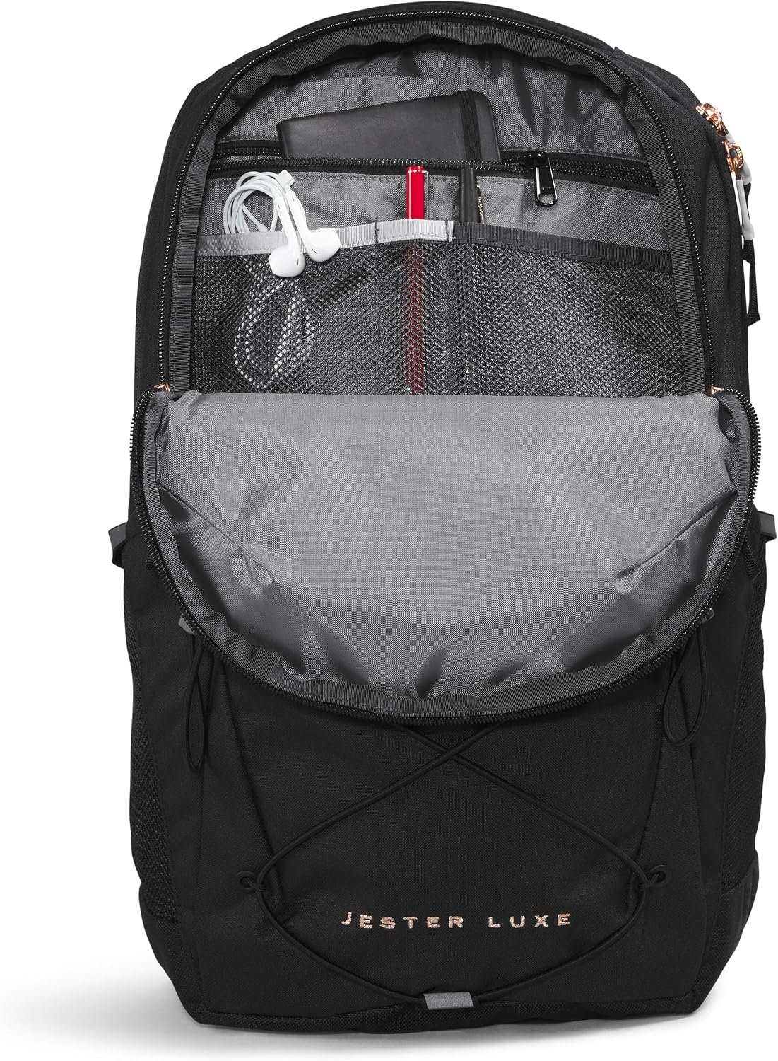 THENORTHFACE Women's Jester Luxe Everyday Laptop Backpack, TNF Black/Burnt Coral Metallic, One Size - Image 4