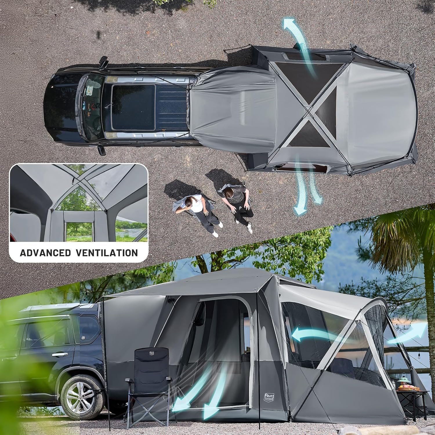Timber Ridge Truck-Bed-Tents SUV Camping Tent | Weather Resistant and Portable Van or Car Tent, Includes Rainfly and Storage Bag - Image 7