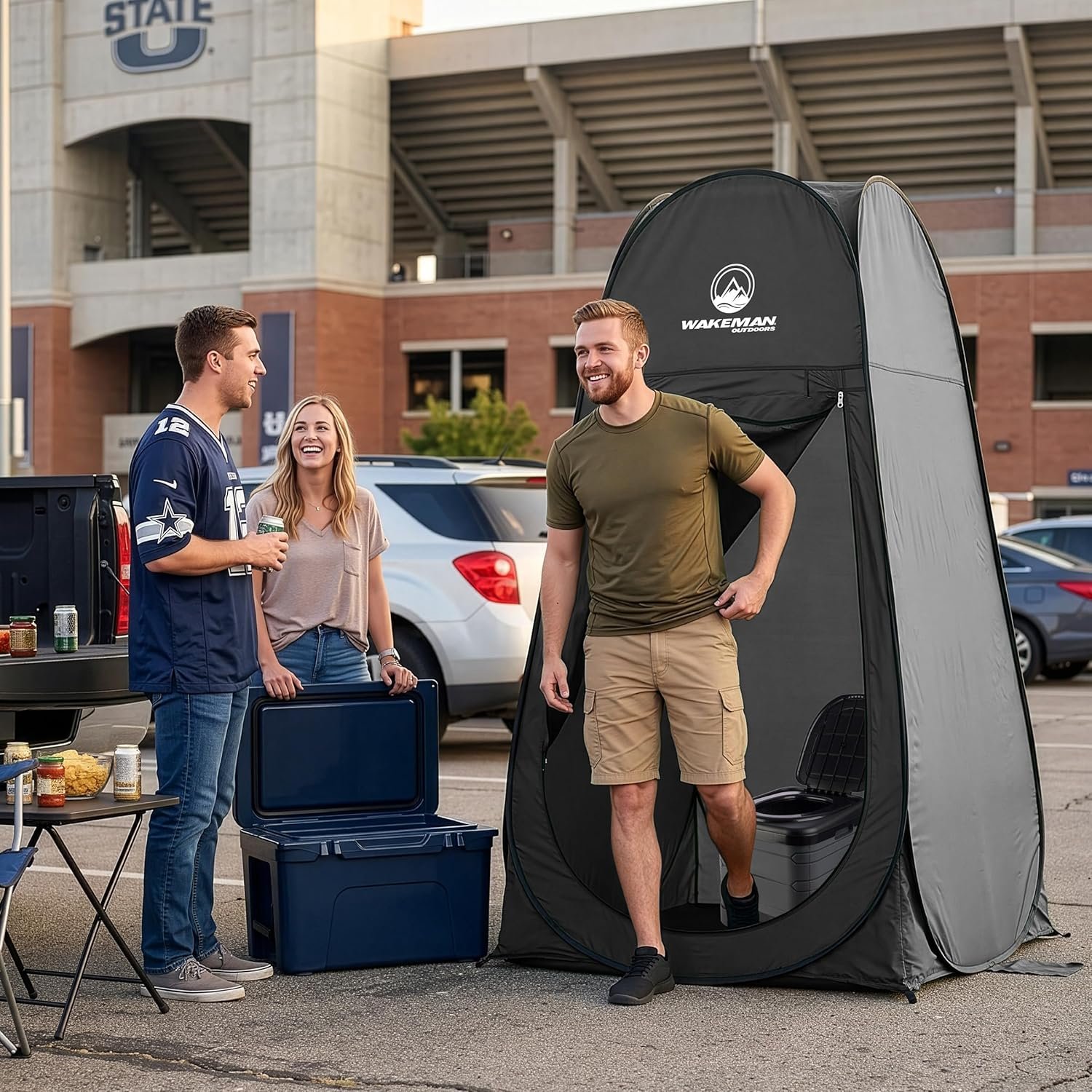 Wakeman Pop Up Changing Tent, 3.3 x 3.3 x 6.2ft, Camping Shower Tent for Portable Toilet Stall or Dressing Room with Carry Bag for Camping, Beach, or Tailgate, Polyester - Image 12