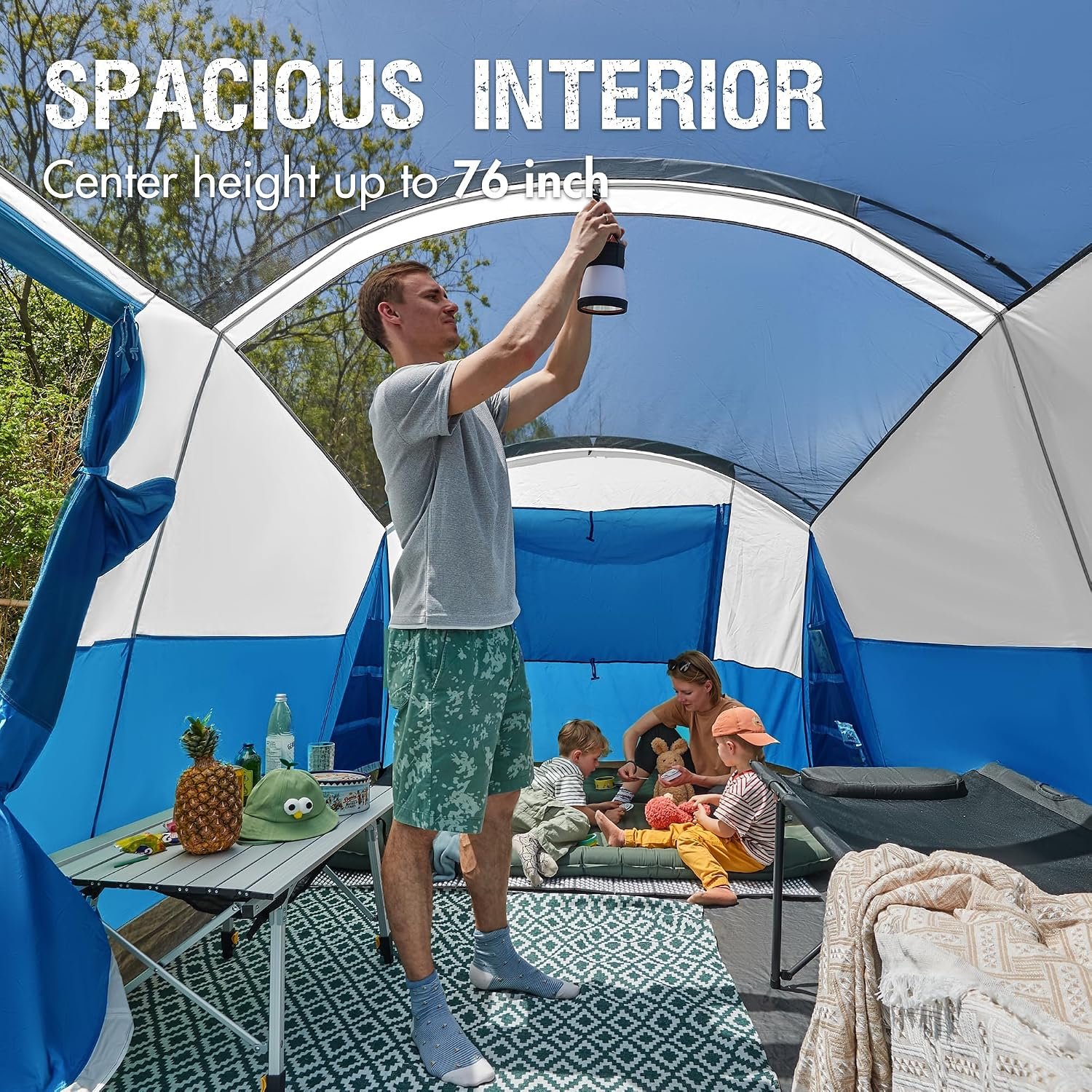 PORTAL 6/8/10 Person Family Camping Tent with Screen Room | Portable 8 Person Tent Outdoor Design; Durable Construction; Easy Setup & Storage - Image 4