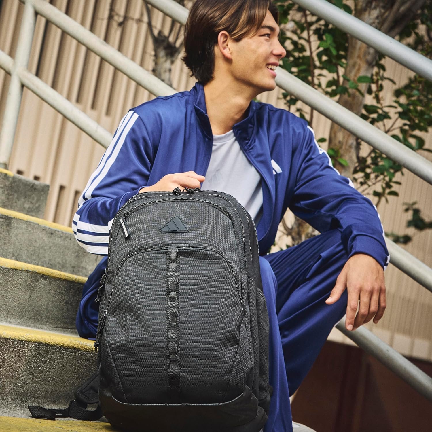 adidas Prime School Backpack 37L | Padded 17-In. Laptop Sleeve, Water-Bottle Pockets, LoadSpring Carry, Rolls With Your Suitcase, School Gym & Travel Ready - Image 2