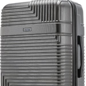 InUSA RESILIENCE Luggage with Spinner Wheels | Durable Lightweight Hardside Spacious Travel Bag with Handle and Trolley | 24-Inch Medium Checked Luggage | Charcoal