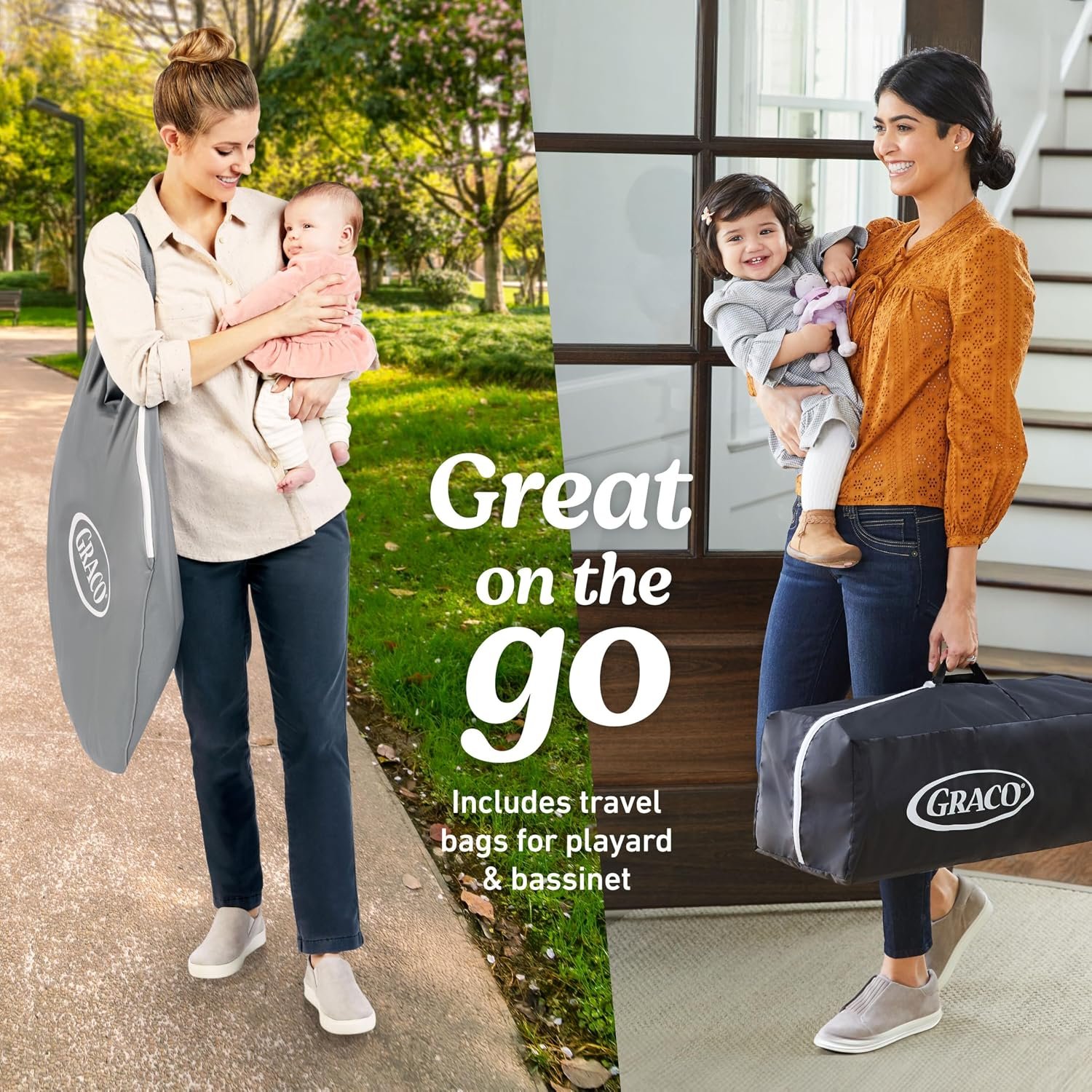 Graco® Pack n Play Dome LX Playard with Baby Bassinet Lightweight Portable Crib Push-Button Fold Travel Crib Redmond Convertible - Image 6