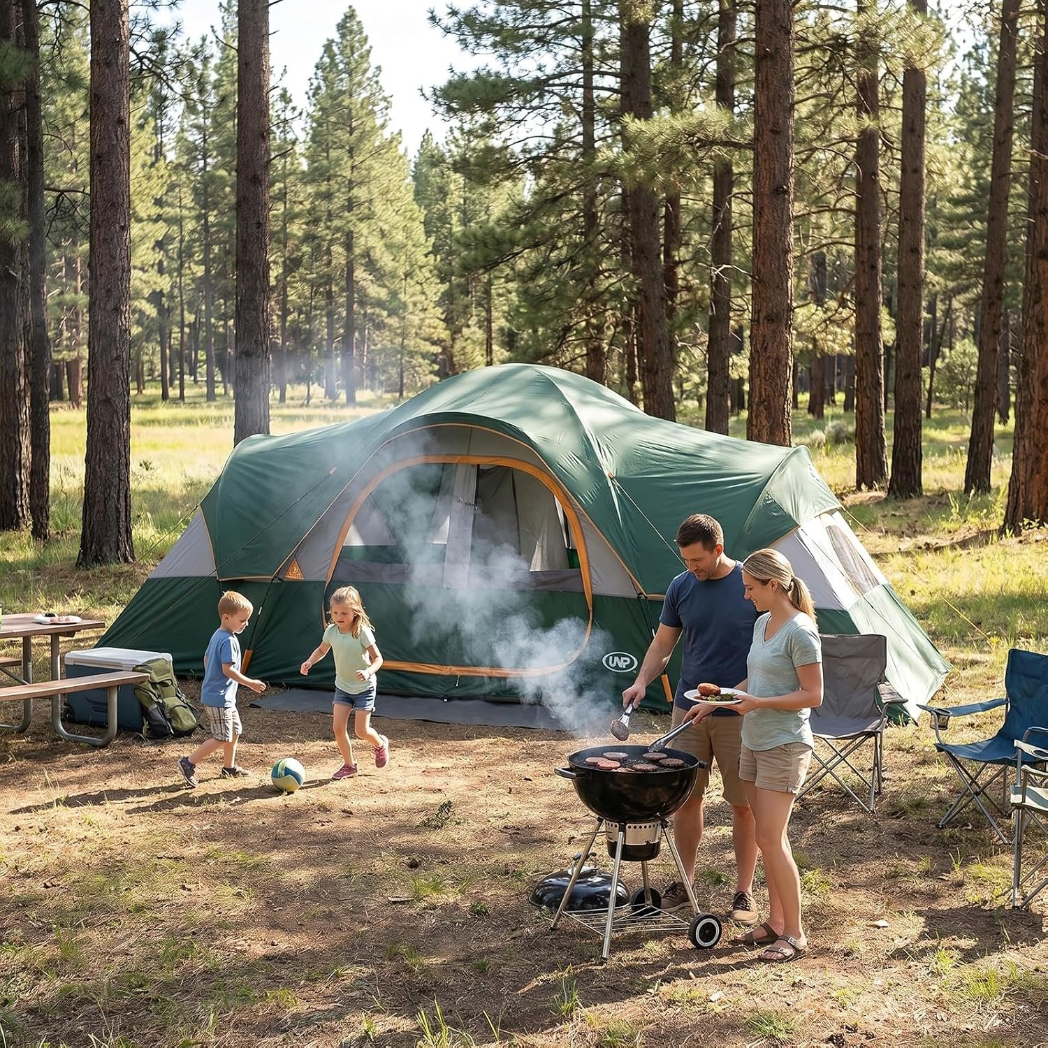 UNP 10 Person Tents for Camping Family Outdoor Camping Tent | 2 Rooms with Rainfly, Waterproof 5 Large Mesh Windows Size 18ft x 9ft x78in - Image 6