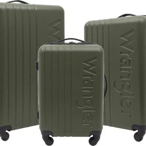 Wrangler Quest Luggage Set, Olive Green, 3 Piece Set (30"/26"/22")