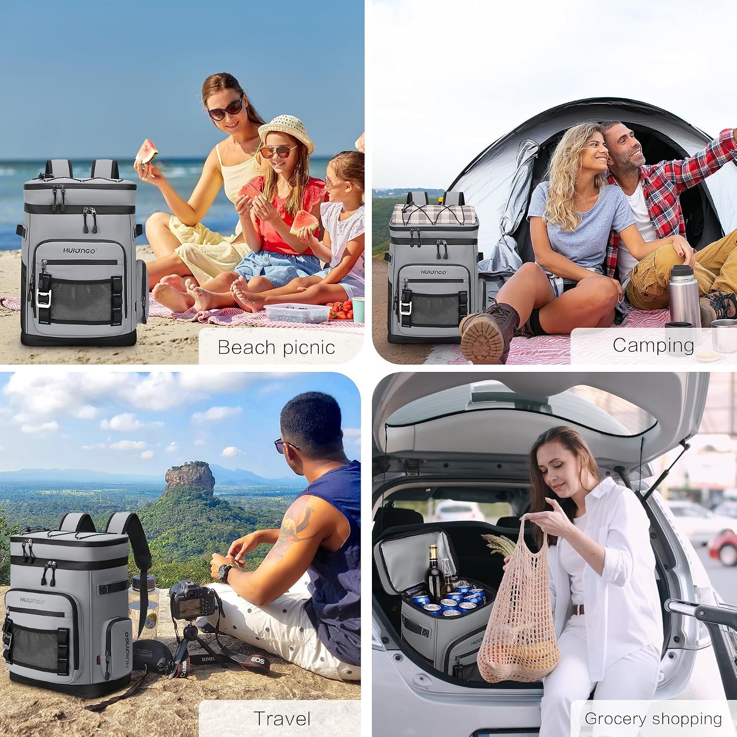 Hulongo Large Waterproof Insulated Cooler Backpack, 30L, 48Cans | Men & Women, Leak Proof, for Camping, Beach, Fishing, Picnic, Travel, Outdoor - Image 5