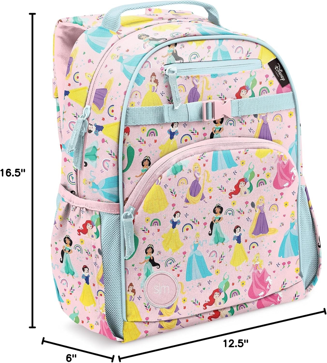 Simple Modern Disney Princess Kids Backpack for School, Girls, Boys | 18L | Fletcher Princess Rainbows Bookbag, School Backpack for Preschool, Kindergarten, Elementary | Fits Lunch Box, Cute | Large - Image 12