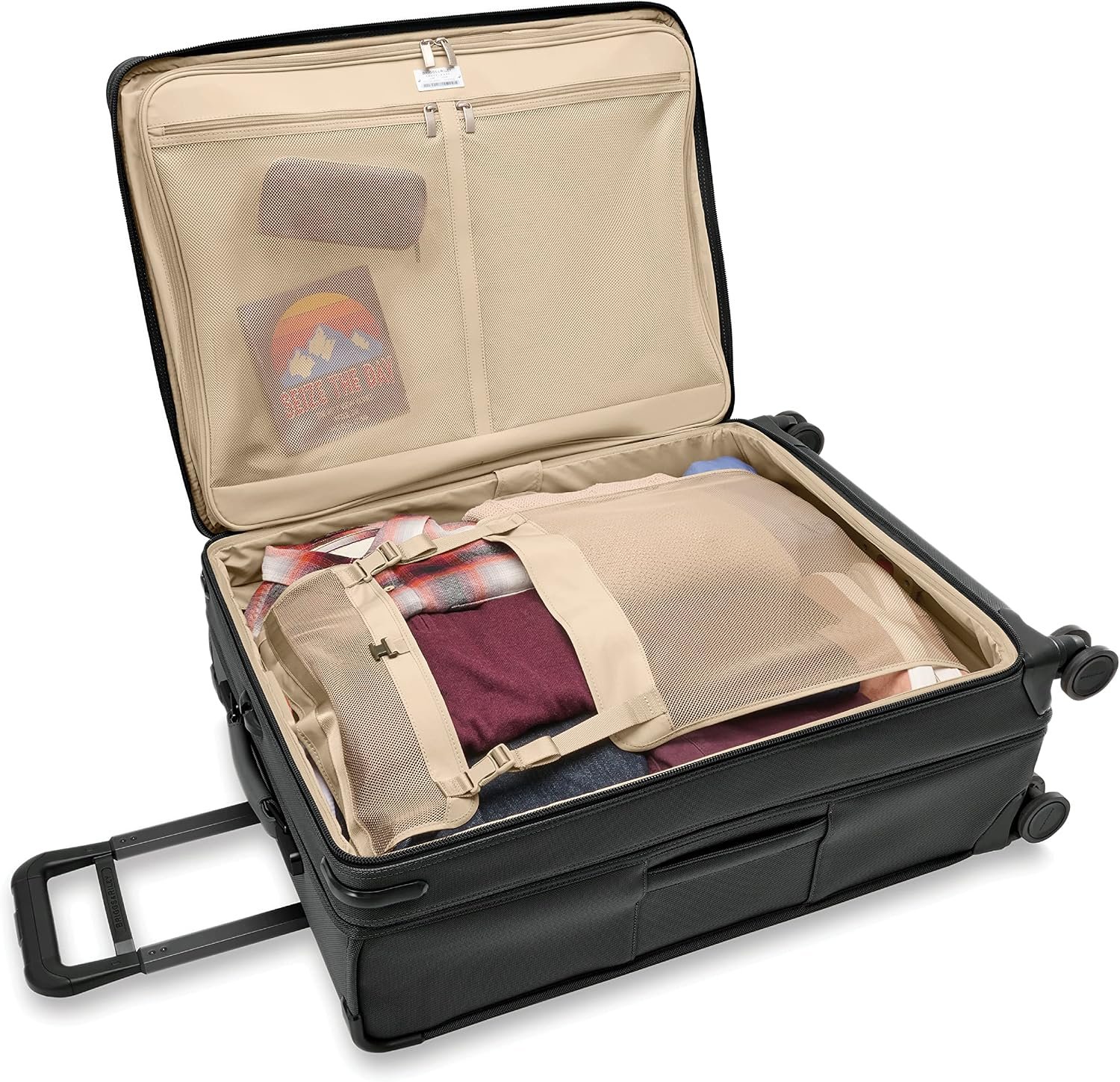 Briggs & Riley 29" Large Expandable Spinner - Checked Luggage for Travel, Suitcases with Wheels, Softside Rolling Bag for Men & Women, Self-Repairing Zipper - Baseline Collection, Black - Image 12