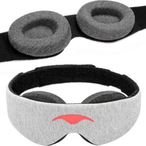 Manta Original Sleep Mask - Maximum Blackout Sleep Mask for Deep Sleep, Adjustable with Detachable Eye Cups, Zero Eye Pressure for Back & Belly Sleepers, Ideal for Travel, Shift Work & Daytime Sleep