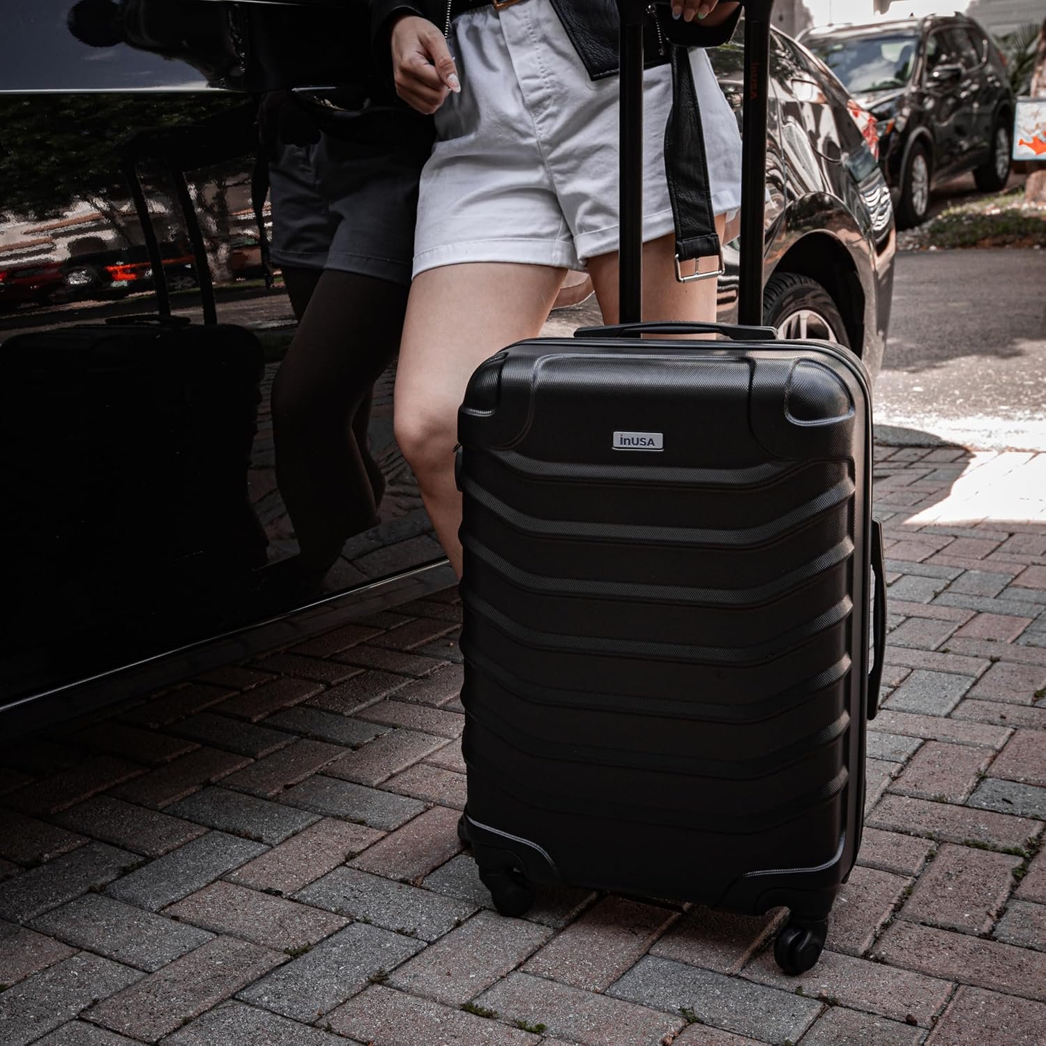 InUSA ENDURANCE 20-Inch Carry-On Hardside Spinner Luggage Lightweight Black - Image 5