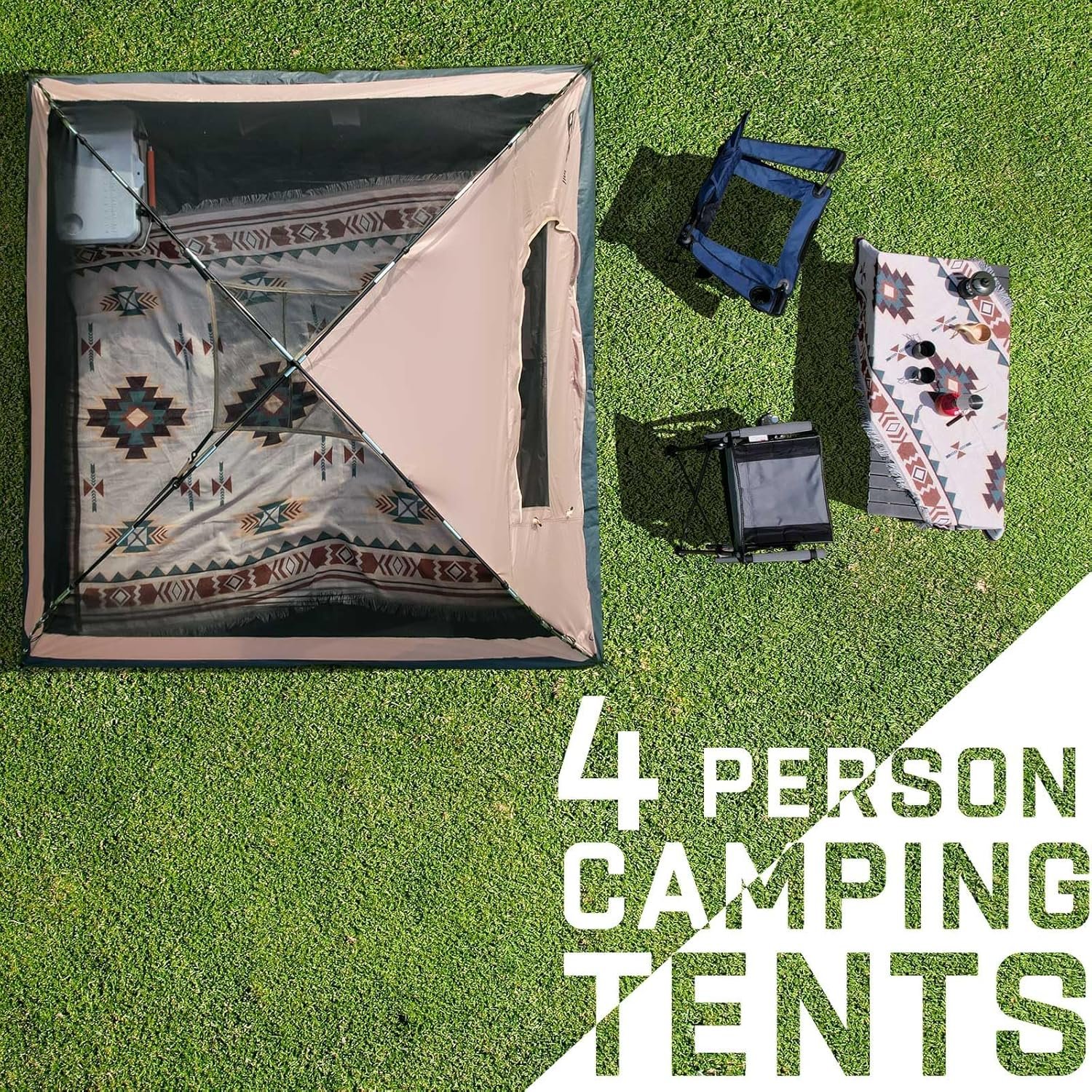 Happy Travel Camping Tent, 4 Person Dome Tents for Camping with Rainfly | Waterproof Clip Easy Setup Portable Family Tent with Mesh Windows, 20% More Headroom Backpacking Tents for Camping & Hiking - Image 9
