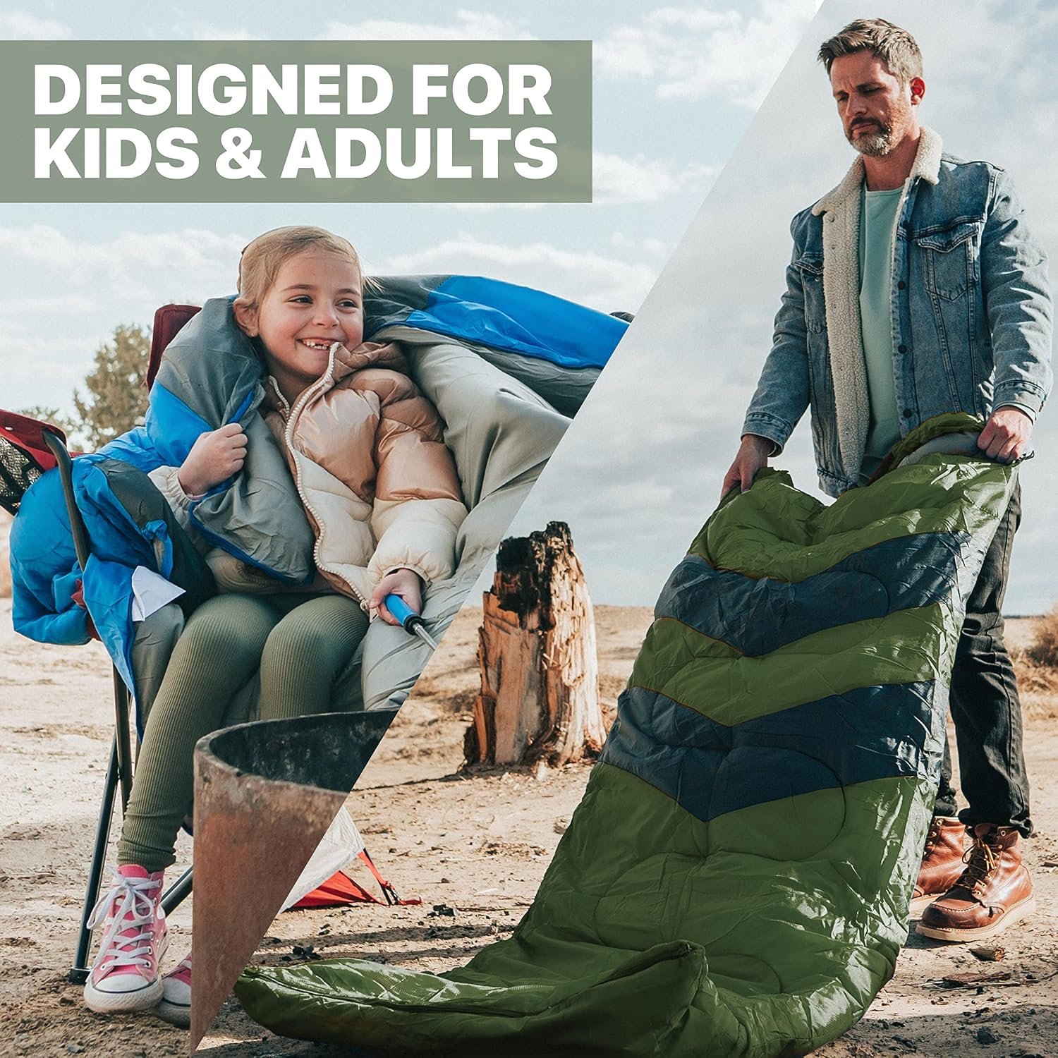 MalloMe Sleeping Bags for Adults Cold Weather & Warm - Backpacking Camping Sleeping Bag for Kids, Girls, Boys - Lightweight Camping Essentials Gear Accessories Hiking Sleep Must Haves Single & Double - Image 5