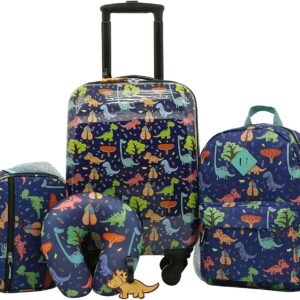 Travelers Club 5 Piece Kids' Luggage Set, Dino