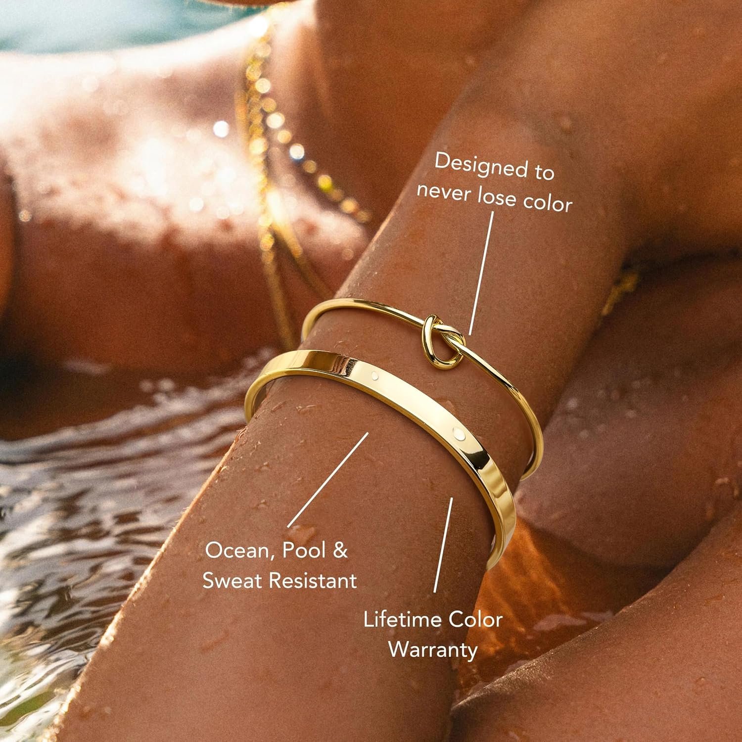 Gold Bracelets Set for Women Non Tarnish, Waterproof 14K Gold Plated Sterling Silver Chunky Cuff Bracelet Stackable Gold Bangles Bracelet for Women Trendy Fashion Accessories Tie Knot Cuban Rope Paperclip Beaded Bracelet Stack Jewelry Mothers Day Gifts for Mom Birthday - Image 6